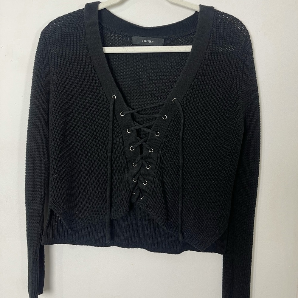 Black knit top